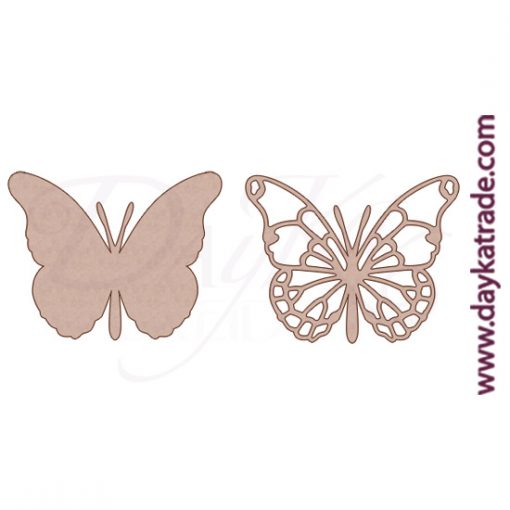 Set de 2 siluetas de cartón con forma de mariposa monarca, para decorar álbum de scrapbooking o trabajos de pintura decorativa.Producto Dayka trade